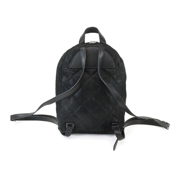 Stella McCartney Black Quilted Backpack with Silver Chain main image 8